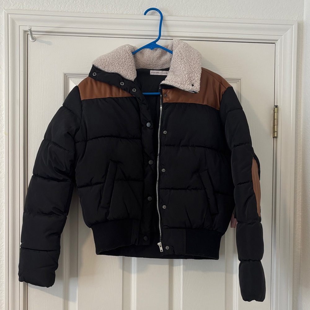 Sincerely Jules Black and Brown Kids Puffer Jacket